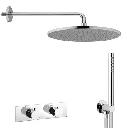 IF027_XX AQUAelite Встроенный термостатический смеситель для душа + душевой гарнитур + верхний душ RU102A + SD004A + BD006B / BD006A+ SF063A + RU102X00Q - фото 33426