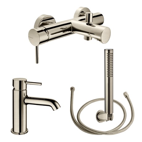 IF171_XX Palazzani Настенный смеситель для ванны и душа+смеситель для раковины+душевой гарнитур 021015 + 023045 + 991205 + 9910В4 + 991006 - фото 35937