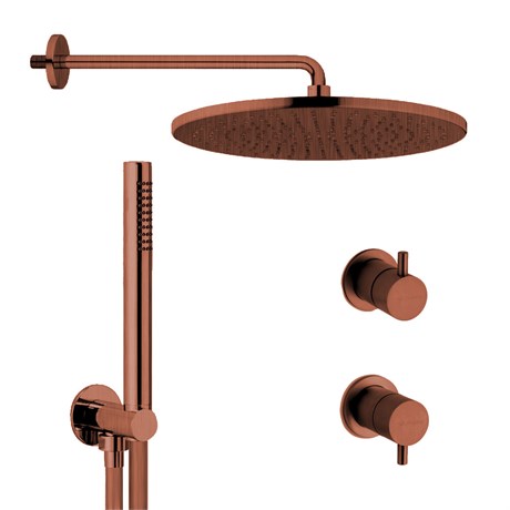 IF187_XX AQUAelite Metal 316 Встроенный смеситель для душа на 2 потребителя + душевой гарнитур + верхний душ из нержавеющей стали - копия RU602EXX + RU202X00Q + KT069AXX - фото 38523