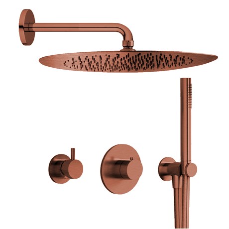 IF124_XXQ AQUAelite Встроенный термостатический смеситель для душа + встроенный дивертор + душевой гарнитур + верхний душ + кронштейн для верхнего душа RU730E + RU732E + SD026A + SF093A + BD014A - фото 38528