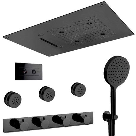 IF152_XX AQUAelite Встроенный термостатический смеситель для ванны и душа + душевой гарнитур + верхний душ + боковые форсунки IF152_XX - фото 38707