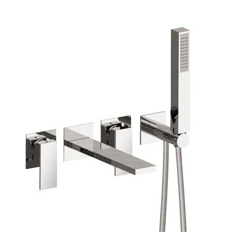 581404XX Palazzani Qadra внешняя часть встроенного смесителя для ванны с душевым гарнитуром и изливом 581404XX - фото 39719