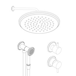 IF084 AQUAelite INstile Встроенный смеситель для ванны и душа + душевой гарнитур + верхний душ