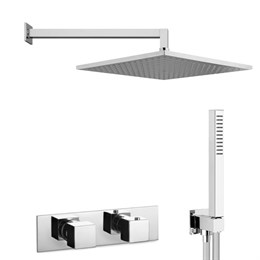 IF074_XX AQUAelite Встроенный термостатический смеситель для ванны и душа + душевой гарнитур + верхний душ SF094A + RU102B + RU102X00Q + SD002B + BD001A