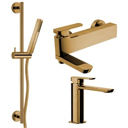 IF189_50 Palazzani Mis Настенный смеситель для ванны и душа+смеситель для раковины+душевой гарнитур 561154 + 563084 + 991106 + 992086 + 991006