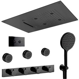 IF152_XX AQUAelite Встроенный термостатический смеситель для ванны и душа + душевой гарнитур + верхний душ + боковые форсунки IF152_XX