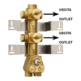 99577602 Palazzani встроенная часть термостатического смесителя для душа на 2 потребителя, 1/2" 99577602
