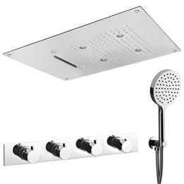 IF028_XX AQUAelite Встроенный термостатический смеситель для душа + душевой гарнитур + верхний душ RU002A + RU002X00Q + SF009C / SF009B + AC042C00Q + SD015A