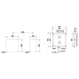 RT002X00Q AQUAelite WOW Touch Shower встроенная часть термостатического смесителя на 2 потребителя с электронным управлением, 1/2" RT002X00Q