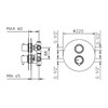 962593XX Palazzani внешняя часть термостатического смесителя для душа на 2-3 потребителя, 1/2” - фото 13065