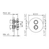 962604XX Palazzani MIMO внешняя часть термостатического смесителя для душа на 1-3 потребителя, 1/2”-3/4” - фото 26753