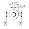 IF141_38 Palazzani Встроенные смесители + душевой гарнитур + верхний душ - фото 31218