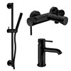 IF002_XX Palazzani MIDI Настенный смеситель для ванны и душа+смеситель для раковины+душевой гарнитур 021015 + 023045 +991205 +992086 + 991006 - фото 39761