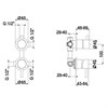 IF187_XX AQUAelite Metal 316 Встроенный смеситель для душа на 2 потребителя + душевой гарнитур + верхний душ из нержавеющей стали RU602EXX + RU202X00Q + KT069AXX - фото 43095